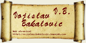 Vojislav Bakalović vizit kartica